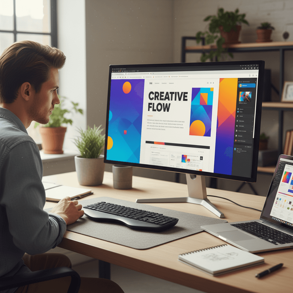 Web designer working on custom website design