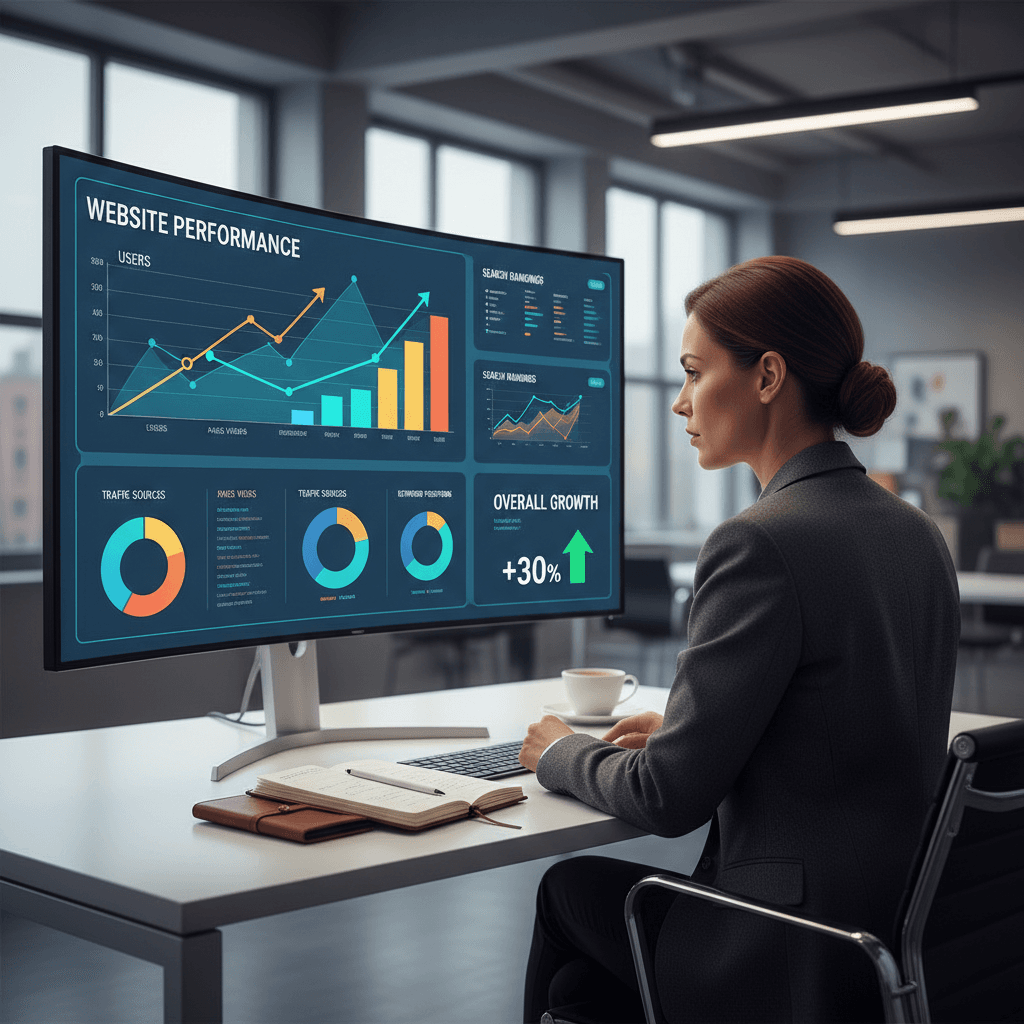 SEO analytics and search optimization dashboard